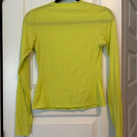 Skims Women’s Long Sleeve Neon Yellow Tshirt - Picture 3 of 5